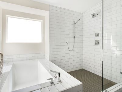 Shower with Textured Tiles