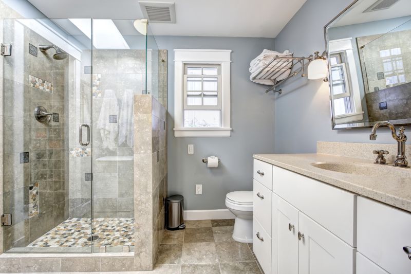 Corner Shower with Modern Fixtures